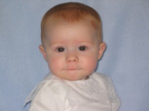 monkey-face Gavin\'s Baptism (6 months)