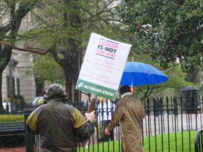 One of hundreds of unique, homemade signs I saw...wish I was quicker on the draw in capturing them...hard when it's pouring and the camera was getting soaked.